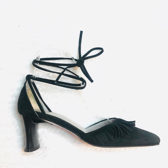 Kenneth Cole made in Italy suede fringe heel 6 - Picture 2 of 8